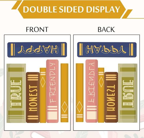 Hippie Boho Book Window Clings Book Print Window Stickers ملصقات زجاجية مزدوجة على الوجهين للعودة إلى المدرسة في المنزل ديكور مكتبة الفصل الدراسي ، 6 أوراق in Kuwait