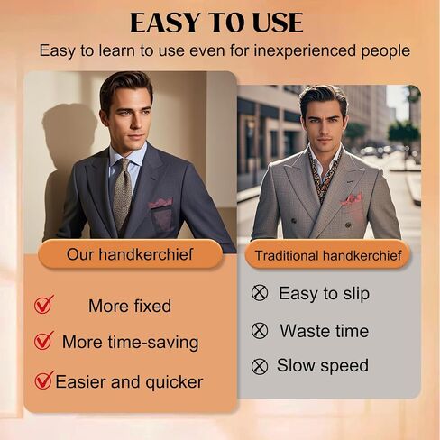 Paisley Handkerchiefs for Men, Mens Handkerchiefs Men's Pocket Square with Holder for Banquet Wedding Party Prom in Saudi Arabia
