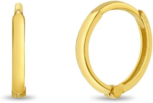 14k Yellow Gold Timeless Hoop Earrings For Young Girls & Preteens - Classic Children Hoop Earrings - Hypoallergenic Hoop Earrings For A Child in Saudi Arabia