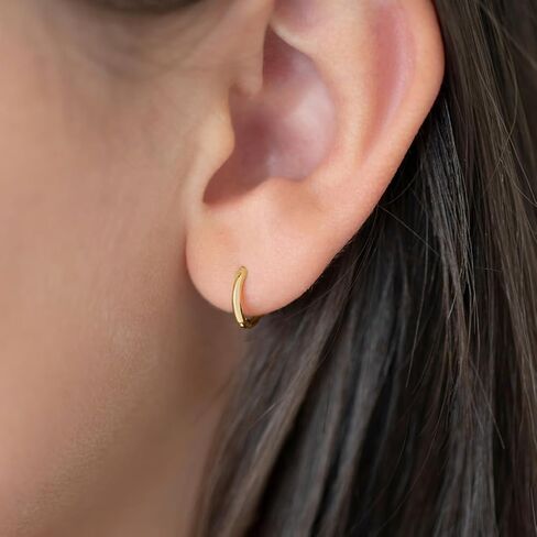14k Yellow Gold Timeless Hoop Earrings For Young Girls & Preteens - Classic Children Hoop Earrings - Hypoallergenic Hoop Earrings For A Child in Saudi Arabia