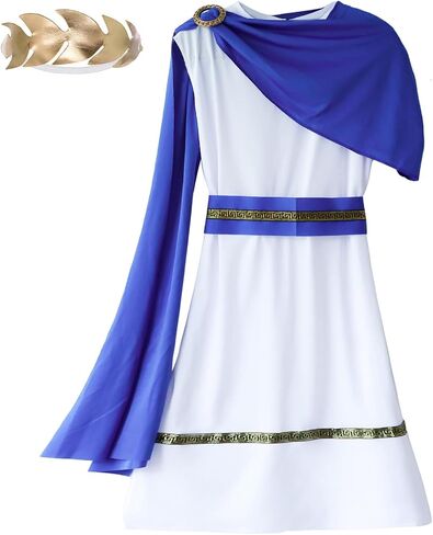Kids Grecian Toga Costume Ancient Greek Roman God Nobility Cosplay Dress Up for Boys Age 3-12 in Saudi Arabia