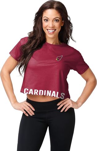 FOCO Women's NFL Team Logo Ladies Fashion Crop Top Shirt, Bottom Line, Small in Saudi Arabia