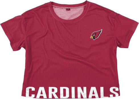 FOCO Women's NFL Team Logo Ladies Fashion Crop Top Shirt, Bottom Line, Small in Saudi Arabia