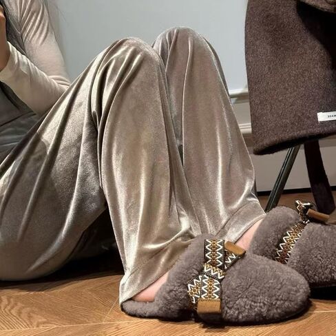 Ipsae Womens Maxi Curly Slide Slippers Winter Memory Foam Slippers Slippers Fuzzy Slippers Women Women Home Cloud Bow Slippers for Women. in Kuwait