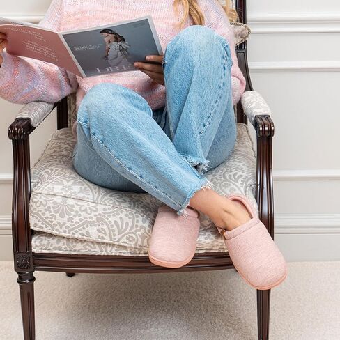 FamilyFairy Womens تنزلق على ذاكرة رغوة النعال المريحة غرفة نوم متماسكة للأحذية الداخلية في الهواء الطلق في الهواء الطلق in Saudi Arabia