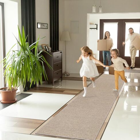 SHACOS Easy Jute 2x3 ft Washable Rug Non Slip Low Pile Woven Texture Durable Farmhouse Rug for Entryway Patio Kitchen Porch Door Mat Indoor Outdoor, Brown in Saudi Arabia