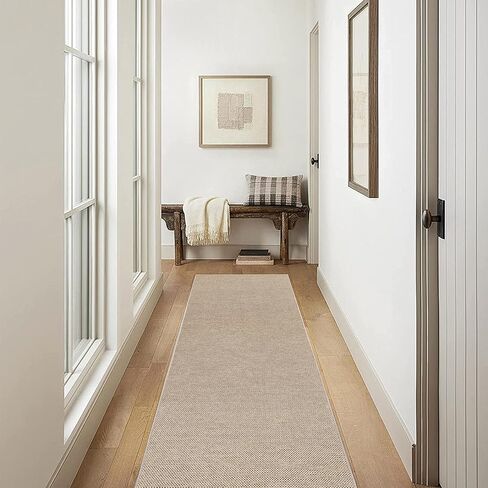 SHACOS Easy Jute 2x3 ft Washable Rug Non Slip Low Pile Woven Texture Durable Farmhouse Rug for Entryway Patio Kitchen Porch Door Mat Indoor Outdoor, Brown in Saudi Arabia