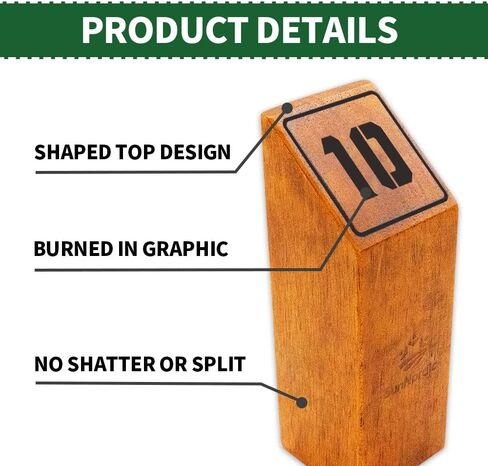 Wooden Throwing Game Set, Numbered Block Toss Games with 1 x Scoreboard,12 x Premium Rubber Wood Pins & 1 x Dowel, Outdoor Backyard Lawn Bowling Yard Game for Kids, Adults & Family in Saudi Arabia