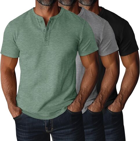 Ficerd 3 Pack Men's Big and Tall Stirts Cotton Sleeve Plus Plus tee Lose Fit Disual Tirts Basic Excluder Excluder in Kuwait