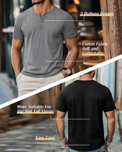 Ficerd 3 Pack Men's Big and Tall Stirts Cotton Sleeve Plus Plus tee Lose Fit Disual Tirts Basic Excluder Excluder in Kuwait