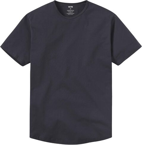 WYR Wear Men’s Curve Crew – Fitted Short Sleeve T-Shirt with Curved Hem, Egyptian Cotton Tee Shirts for Men, Short Sleeve Tee in Kuwait