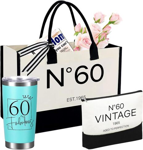 40th/50th/60th/70th Birthday Gift for Women Her–Birthday Tote Bag Present for 40/50/60/70 Years Old Women-Double-Sided Design in Saudi Arabia
