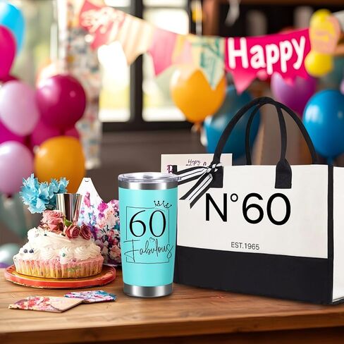 40th/50th/60th/70th Birthday Gift for Women Her–Birthday Tote Bag Present for 40/50/60/70 Years Old Women-Double-Sided Design in Saudi Arabia