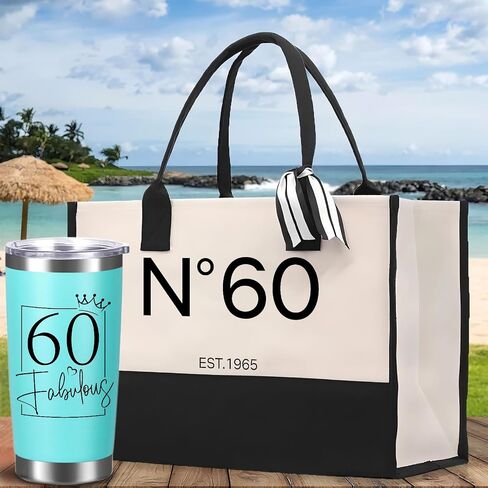 40th/50th/60th/70th Birthday Gift for Women Her–Birthday Tote Bag Present for 40/50/60/70 Years Old Women-Double-Sided Design in Saudi Arabia