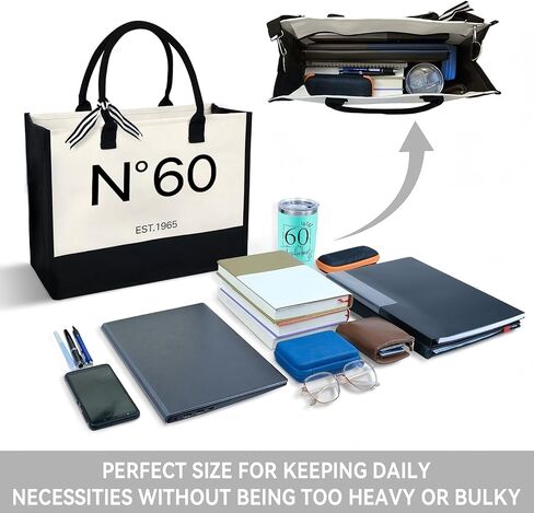 40th/50th/60th/70th Birthday Gift for Women Her–Birthday Tote Bag Present for 40/50/60/70 Years Old Women-Double-Sided Design in Saudi Arabia