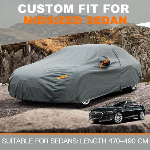 Kayme Heavy Duty Car Cover Waterproof All Weather, Full Exterior Covers Sun Rain UV Protection. Universal Fit Buick Enclave,Jeep Grand Cherokee L,Mercedes-Benz GLS,BMW X7. in Kuwait