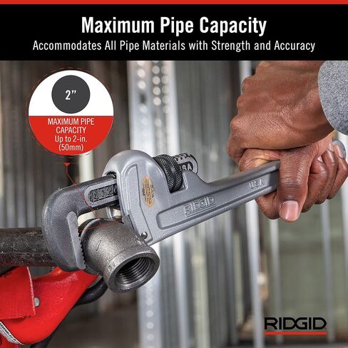 RIDGID 31105 موديل 824 مفتاح ربط أنابيب ألومنيوم مستقيم، مفتاح سباكة 24 بوصة، رمادي in Saudi Arabia