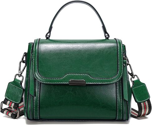 imeetu Oil Wax Leather Handbags for Women, Crossbody Bag Removable Shoulder Strap in Saudi Arabia