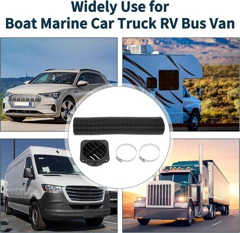 Car Truck RV Bus Van Boat Boat Car Cart Duct Duct Car Cark Cark Duct Hose struge with Heater Pipe Air Vent Cover Cover Clamp 60mm 100cm Max L in Saudi Arabia