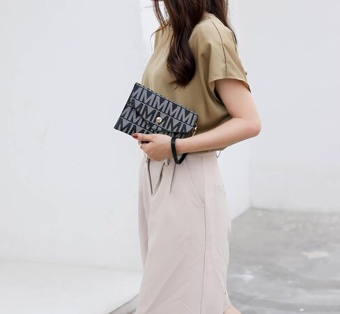 MKF Collection Tote Bag for Women, Shoulder Handbag & Wristlet Pouch Purse Top Handle Vegan Leather 4Pcs Set Pocketbook in Kuwait