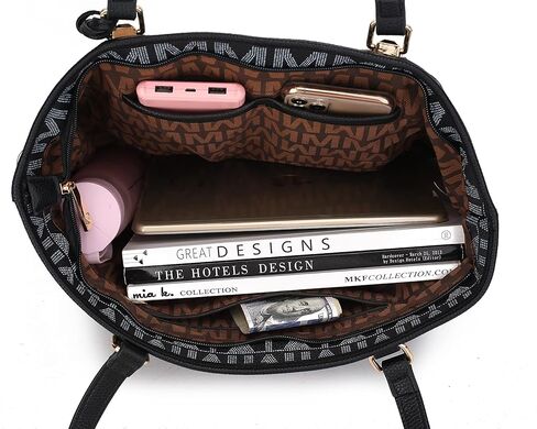 MKF Collection Tote Bag for Women, Shoulder Handbag & Wristlet Pouch Purse Top Handle Vegan Leather 4Pcs Set Pocketbook in Kuwait