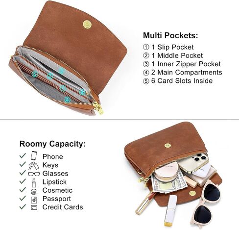 Peacocktion Crossbody Bag for Women Trendy Small PU Leather Cross Body Purse Shoulder Wristlet for Travel in Kuwait