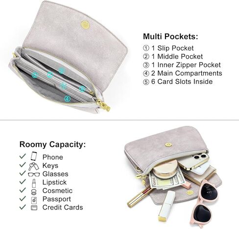 Peacocktion Crossbody Bag for Women Trendy Small PU Leather Cross Body Purse Shoulder Wristlet for Travel in Kuwait