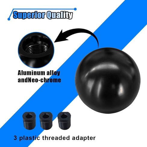 Car Round Ball Gear Shift Knob, Aluminum Alloy Gear Shift Stick Head for Most Manual Vehicles with 3 Adapters M8, M10, M12 (Red) in Saudi Arabia