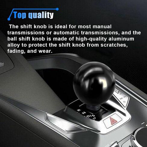 Car Round Ball Gear Shift Knob, Aluminum Alloy Gear Shift Stick Head for Most Manual Vehicles with 3 Adapters M8, M10, M12 (Red) in Saudi Arabia