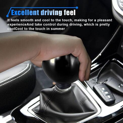 Car Round Ball Gear Shift Knob, Aluminum Alloy Gear Shift Stick Head for Most Manual Vehicles with 3 Adapters M8, M10, M12 (Red) in Saudi Arabia