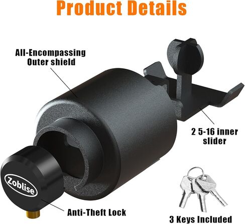Heavy Duty Trailer Locks Ball Hitch, 2 5/16 Ball Hitch Lock Anti Theft, Sturdy Fits for RV/Boat/Cargo/Utility Trailer Coupler (Black) in Saudi Arabia