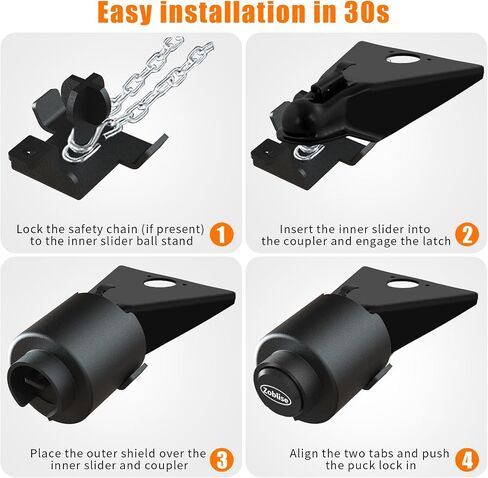 Heavy Duty Trailer Locks Ball Hitch, 2 5/16 Ball Hitch Lock Anti Theft, Sturdy Fits for RV/Boat/Cargo/Utility Trailer Coupler (Black) in Saudi Arabia