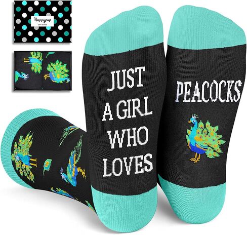 HAPPYPOP Funny Socks for Women - Novelty Peacock Guinea Pig Duck Owl Goose Gifts for Teen Girls in Saudi Arabia