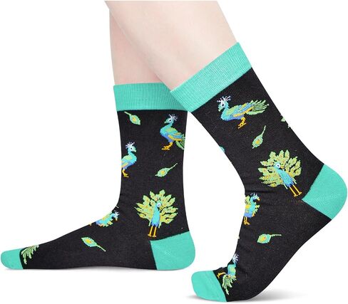 HAPPYPOP Funny Socks for Women - Novelty Peacock Guinea Pig Duck Owl Goose Gifts for Teen Girls in Saudi Arabia
