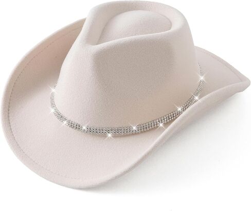 قبعات Jastore Glitter Silver Cowboy للبنات قبعة رعاة البقر الراعية الحمراء الغربية in Saudi Arabia