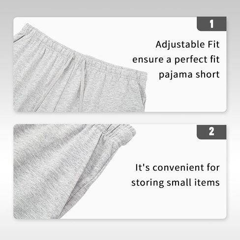 HomyComy Men'S Pajama Shorts Cotton Sleepwear Pants Elastic Waistband Lounge Shorts with Pockets in Saudi Arabia