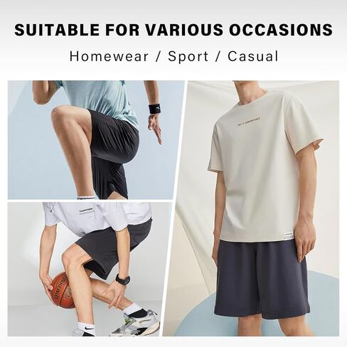 HomyComy Men'S Pajama Shorts Cotton Sleepwear Pants Elastic Waistband Lounge Shorts with Pockets in Saudi Arabia