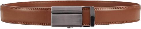 Jacob Alexander Men's Genuine Leather Adjustable Dress Ratchet Track Belt with Sleek Single Stripe Click Buckle in Saudi Arabia