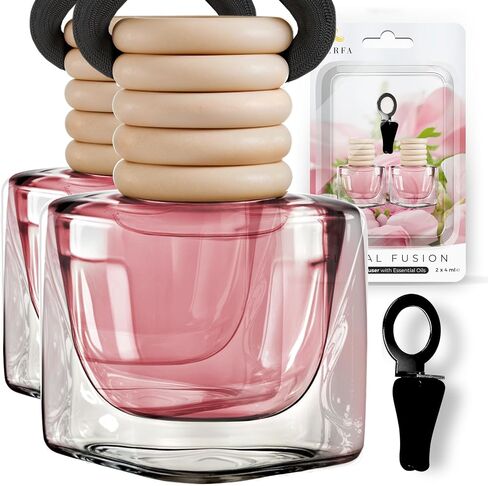 Car Air Fresheners for Women - Sweet Strawberry Fragrance | Pack of 2 Long Lasting Car Air Freshener | Odor Eliminator with Essential Oils | Car Air Freshener Vent Clip by Perfa in Saudi Arabia