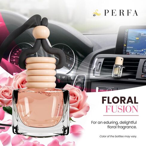 Car Air Fresheners for Women - Sweet Strawberry Fragrance | Pack of 2 Long Lasting Car Air Freshener | Odor Eliminator with Essential Oils | Car Air Freshener Vent Clip by Perfa in Saudi Arabia