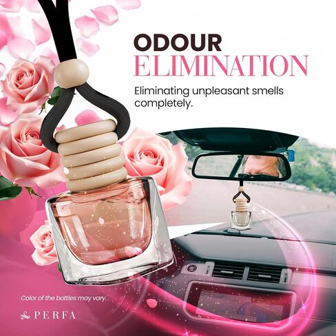 Car Air Fresheners for Women - Sweet Strawberry Fragrance | Pack of 2 Long Lasting Car Air Freshener | Odor Eliminator with Essential Oils | Car Air Freshener Vent Clip by Perfa in Saudi Arabia