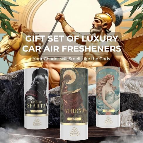 King of Sparta معطر الهواء المعلق للرجال ، فقط الزيوت العطرية الطبيعية - ناشر هواء السيارات الفاخرة بواسطة House of Olympus - مصنوعة في الولايات المتحدة الأمريكية in Saudi Arabia