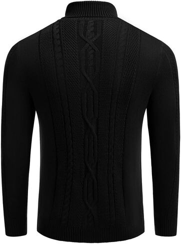 COOFANDY Men's Turtleneck Sweater Slim Fit Casual Warm Twisted Knitted Pullover Sweaters in Saudi Arabia