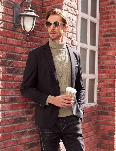 COOFANDY Men's Turtleneck Sweater Slim Fit Casual Warm Twisted Knitted Pullover Sweaters in Saudi Arabia