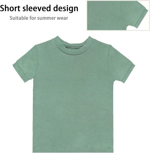 GUISBY Rayon Made from Bamboo Baby Toddler Kids Short Sleeve Top and Shorts Sets Pajamas for Boy Girl in Saudi Arabia