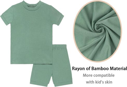 GUISBY Rayon Made from Bamboo Baby Toddler Kids Short Sleeve Top and Shorts Sets Pajamas for Boy Girl in Saudi Arabia