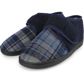 Riemot Mens Slippers Diablect Torced Feet edeme Healitis House Slippers Dark Dark ، Wide Wide Non Slip Noft Idoved Outdo