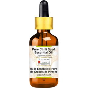 Pure Chilli Seed Essential Oil (Capsicum annum) with Glass Dropper Steam Distilled 30ml (1.01 oz)