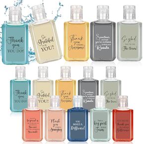 50Pcs Thank You Mini Hand Sanitizer Bulk, Employee Appreciation Gifts, Inspirational Small Hand Sanitizer, 1fl oz Travel Size Hand Soap Gift for Team Coworker Teacher Office Supplies