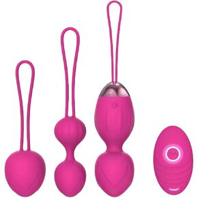Balls for Women Tightening Exercise Set,Remote Control Pelvic Floor Exercise Devices, Ben Wa Balls for Women, Rose